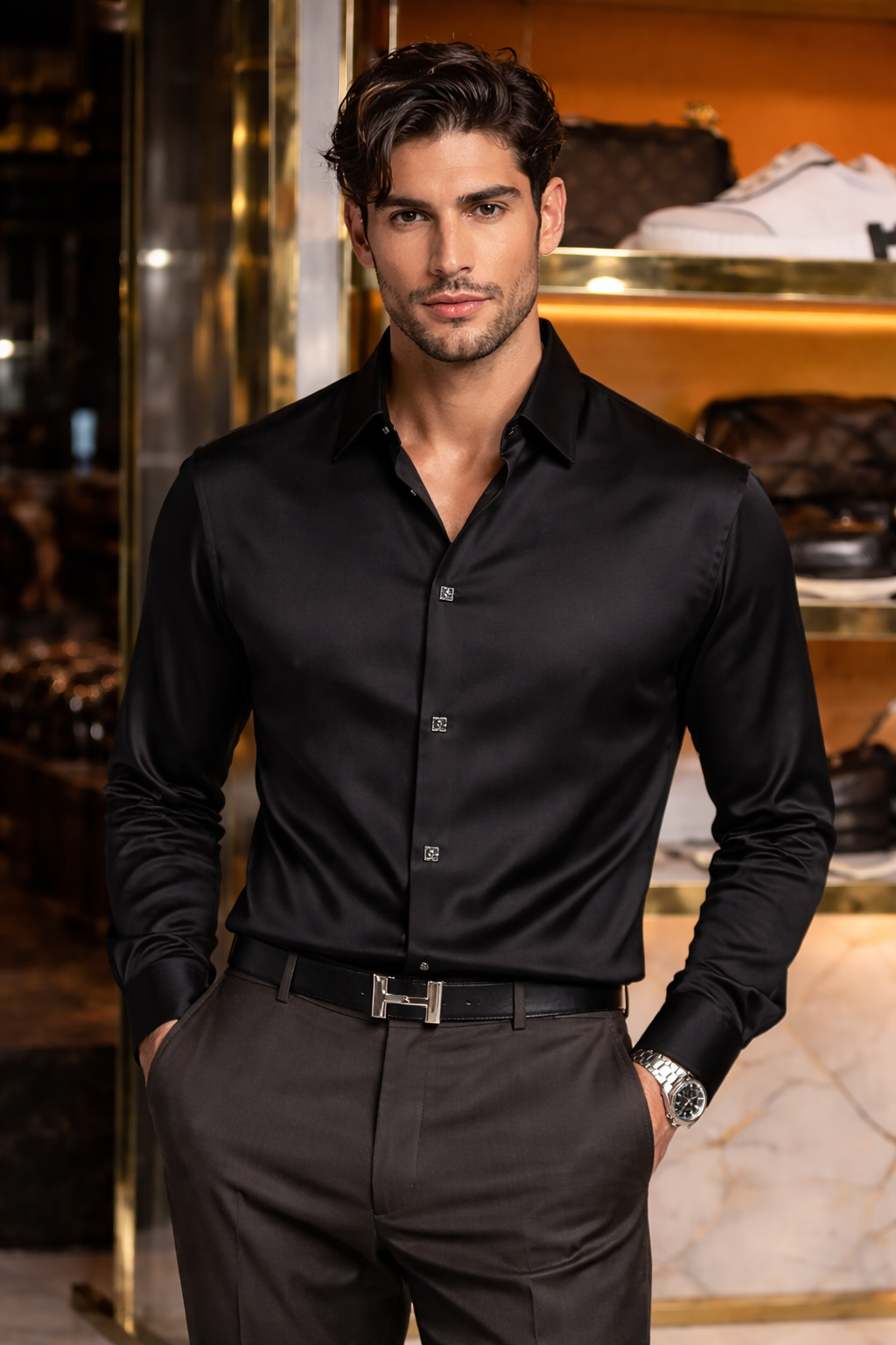 Conjunto composto por camisa Gucci + calças Prada