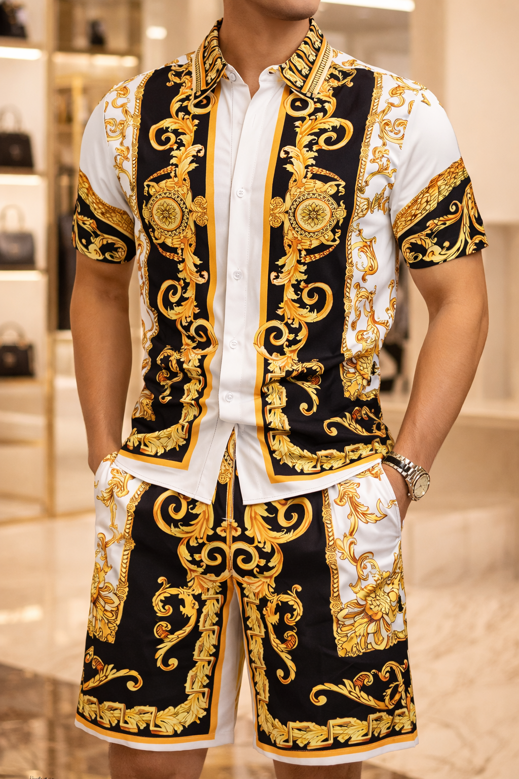 Conjunto de verão Versace Game: Camisola + Calças