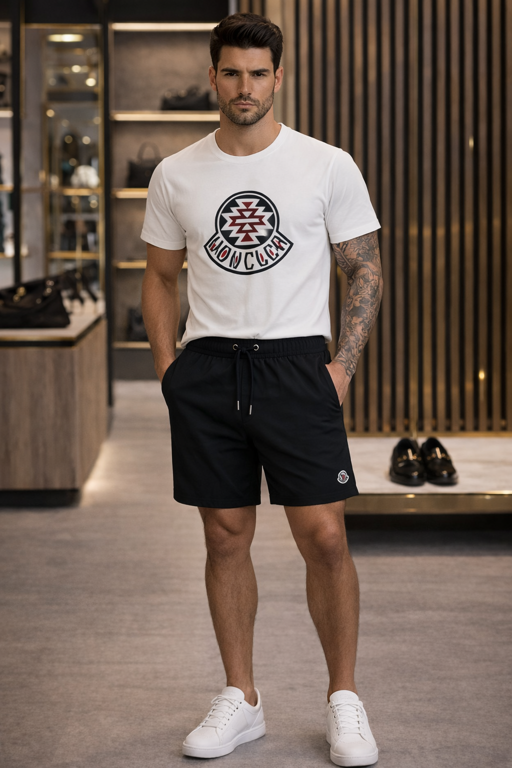 Conjunto "Moncler Club": T-shirt + Calções